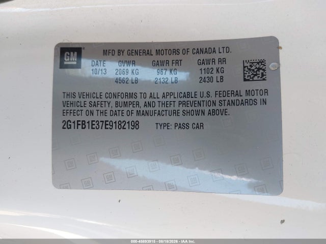Продажа на аукционе авто 2014 Chevrolet Camaro 1lt, vin: 2G1FB1E37E9182198, номер лота: 45893915