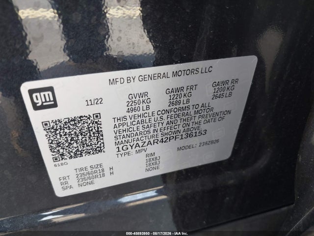 Продаж на аукціоні авто 2023 Cadillac Xt4 Fwd Luxury, vin: 1GYAZAR42PF136153, номер лоту: 45893950