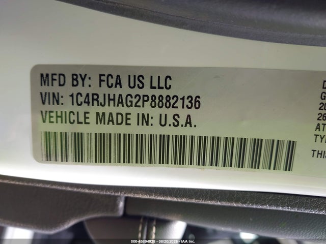 Aukcja sprzedaży 2023 Jeep Grand Cherokee Altitude X 4x4, vin: 1C4RJHAG2P8882136, numer aukcji: 45894028