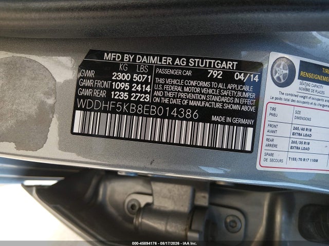 Mercedes-Benz E 350 2014 WDDHF5KB8EB014386 Image 9