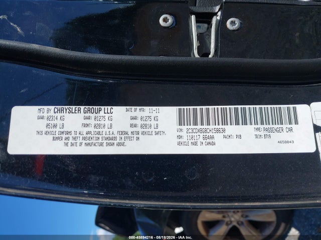 2012 Dodge Charger Se მანქანა იყიდება აუქციონზე, vin: 2C3CDXBG8CH158630, აუქციონის ნომერი: 45894216