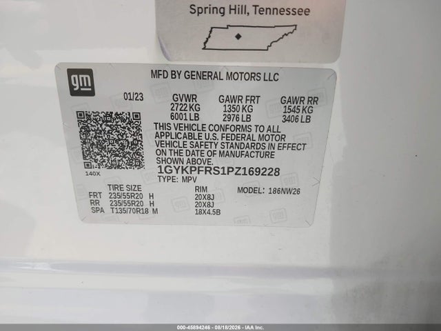 Продаж на аукціоні авто 2023 Cadillac Xt6 Awd Premium Luxury, vin: 1GYKPFRS1PZ169228, номер лоту: 45894246