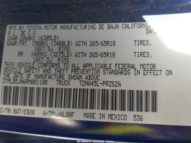 Toyota Tacoma Limited 2024 3TMLB5JN6RM081188 Image 9