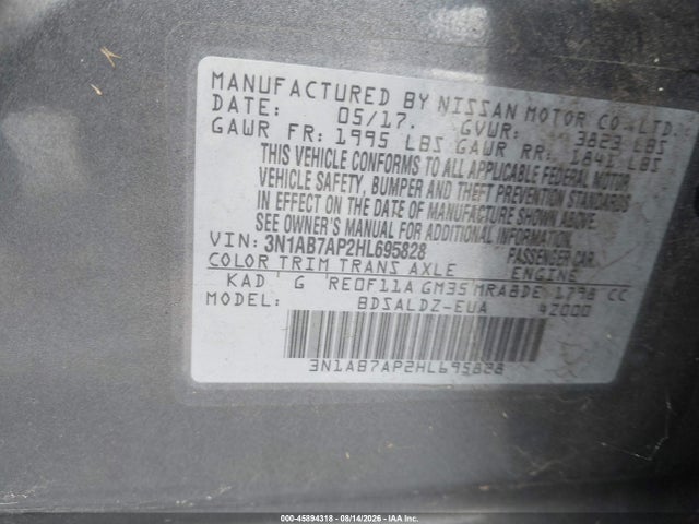 Nissan SENTRA SV 2017 3N1AB7AP2HL695828 Image 9