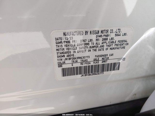 Продаж на аукціоні авто 2024 Nissan Ariya Evolve+, vin: JN1BF0BA3RM430773, номер лоту: 45894351