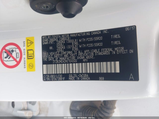 45894414 :رقم المزاد ، 2T2BZMCA2HC104500 vin ، 2017 Lexus Rx 350 F Sport مزاد بيع
