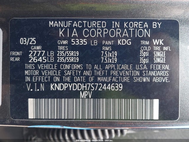 Aukcja sprzedaży 2025 Kia Sportage Plug-in Hybrid X-line, vin: KNDPYDDH7S7244639, numer aukcji: 45894416