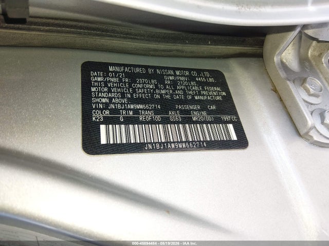 Aukcja sprzedaży 2021 Nissan Rogue Sport S Awd Xtronic Cvt, vin: JN1BJ1AW9MW662714, numer aukcji: 45894484