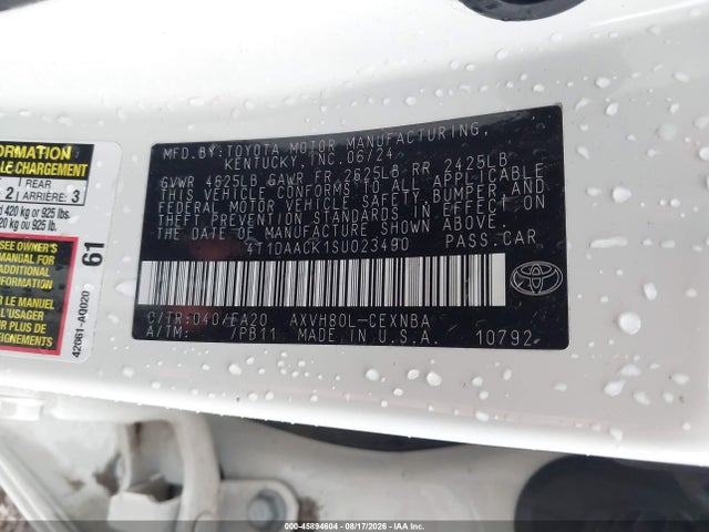 Продажа на аукционе авто 2025 Toyota Camry Le, vin: 4T1DAACK1SU023490, номер лота: 45894604