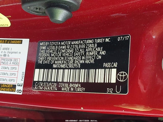 Продаж на аукціоні авто 2018 Toyota C-hr Xle, vin: NMTKHMBX2JR029578, номер лоту: 45894647