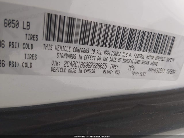 2C4RC1BG0GR289055 Chrysler Town &amp; Country Touring