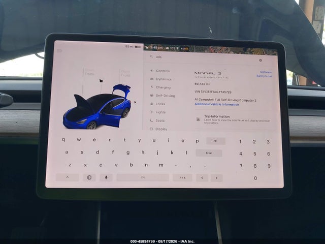 Продажа на аукционе авто 2020 Tesla Model 3 Standard Range Plus Rear-wheel Drive/standard Range Rear-wheel Drive, vin: 5YJ3E1EA9LF745728, номер лота: 45894799