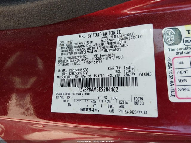 Продаж на аукціоні авто 2014 Ford Mustang V6, vin: 1ZVBP8AM3E5284462, номер лоту: 45894947