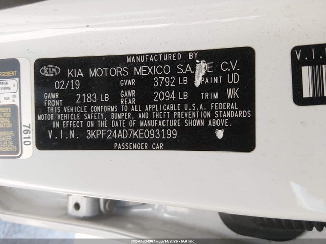 KIA Forte Lxs 2019 3KPF24AD7KE093199 Image 9
