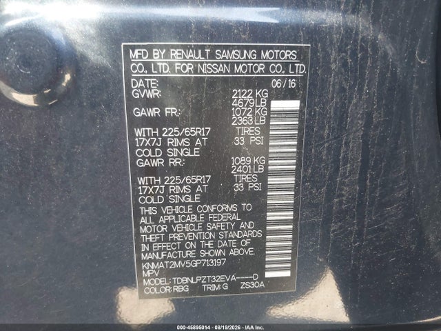 Nissan ROGUE S 2016 KNMAT2MV5GP713197 Image 9