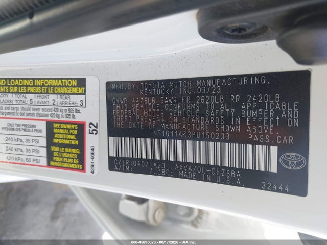 Toyota CAMRY SE 2023 4T1G11AK3PU150233 Image 9