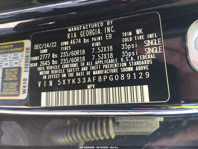 Aukcja sprzedaży 2023 Kia Sportage Ex, vin: 5XYK33AF8PG089129, numer aukcji: 45895069