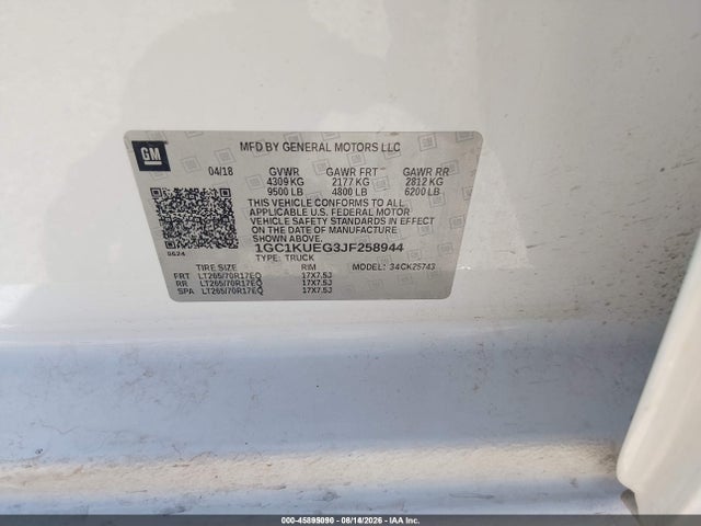 1GC1KUEG3JF258944 Chevrolet Silverado 2500hd Work Truck