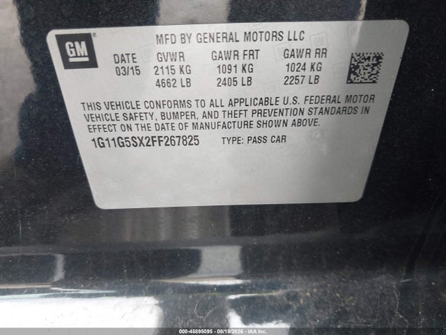 1G11G5SX2FF267825 Chevrolet Malibu 2lz
