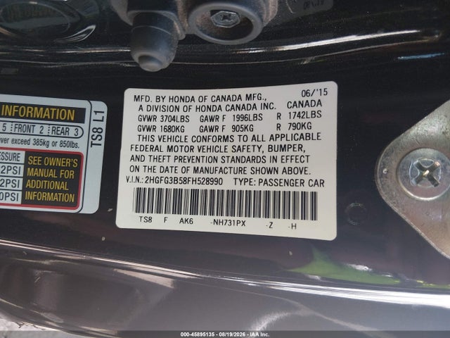 2HGFG3B58FH528990 Honda Civic Lx