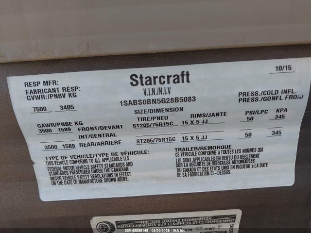 Starcraft Autumn Ridge 2016 1SABS0BN5G28B5083 Image 9