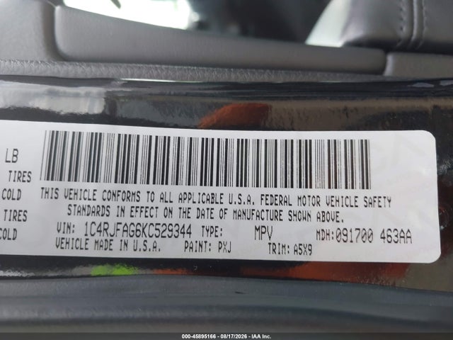 Aukcja sprzedaży 2019 Jeep Grand Cherokee Laredo E 4x4, vin: 1C4RJFAG6KC529344, numer aukcji: 45895166