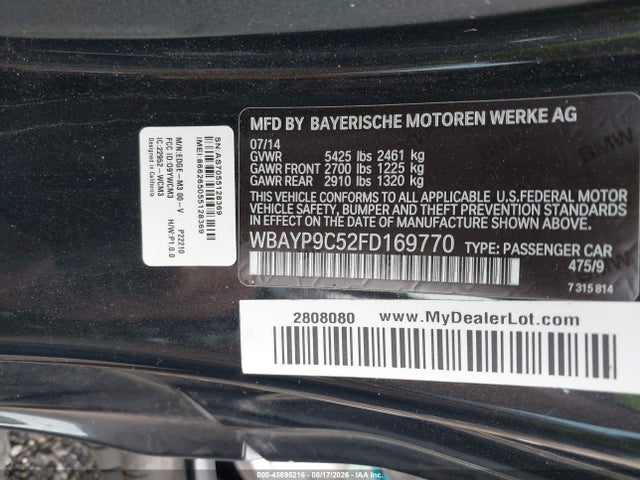 Продаж на аукціоні авто 2015 Bmw 650i, vin: WBAYP9C52FD169770, номер лоту: 45895216