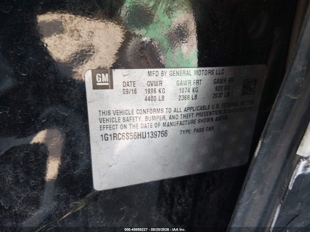 1G1RC6S56HU139766 Chevrolet VOLT LT