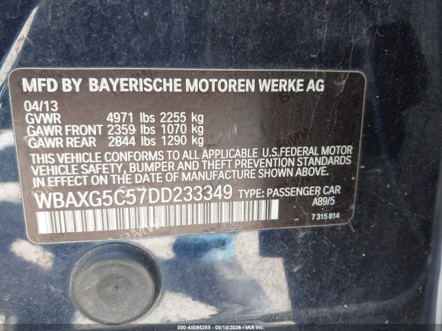 Aukcja sprzedaży 2013 Bmw 528i, vin: WBAXG5C57DD233349, numer aukcji: 45895285