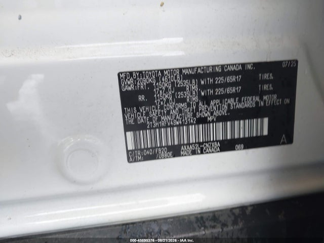 2025 Toyota Rav4 Le მანქანა იყიდება აუქციონზე, vin: 2T3H1RFV4SW413142, აუქციონის ნომერი: 45895376