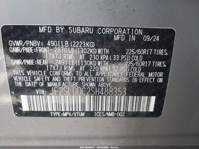 Subaru Forester Premium 2025 JF2SLDDC2SH488353 Image 9