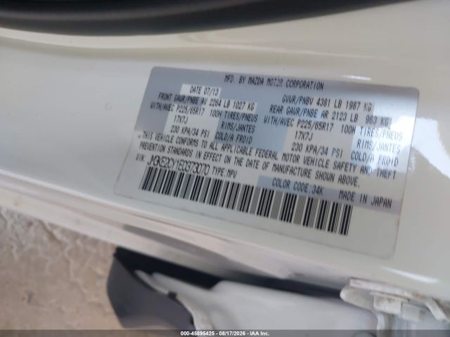 Продаж на аукціоні авто 2014 Mazda Cx-5 Touring, vin: JM3KE2CY1E0373070, номер лоту: 45895425