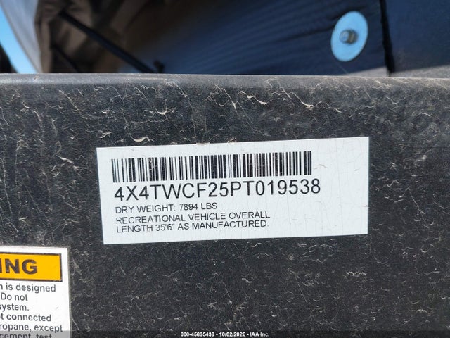 Продаж на аукціоні авто 2023 Forest River Wildcat, vin: 4X4TWCF25PT019538, номер лоту: 45895439