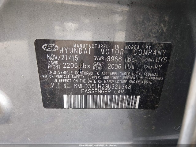 KMHD35LH2GU321348 Hyundai ELANTRA GT