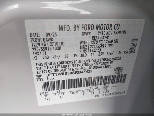 Ford Maverick Lariat 2025 3FTTW8S30SRB45429 Image 9