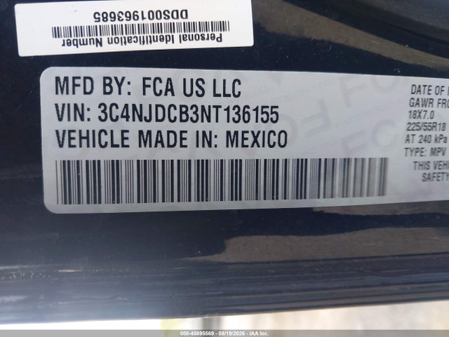 3C4NJDCB3NT136155 Jeep Compass Limited 4x4