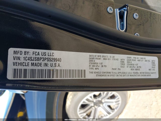 Продажа на аукционе авто 2023 Jeep Wagoneer L Series Ii 4x4, vin: 1C4SJSBP3PS529940, номер лота: 45895603