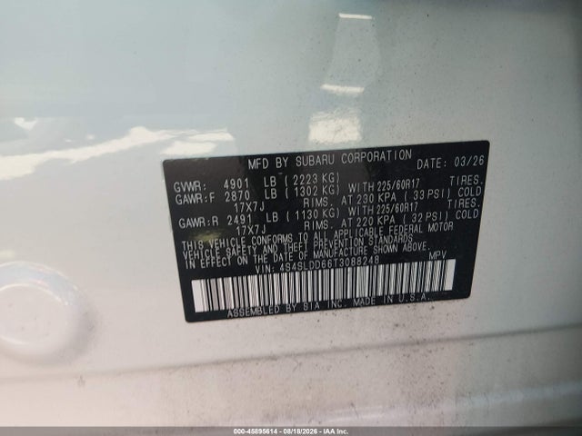Продаж на аукціоні авто 2026 Subaru Forester Premium, vin: 4S4SLDD66T3088248, номер лоту: 45895614