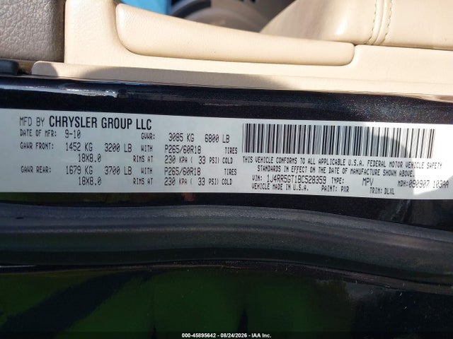 Aukcja sprzedaży 2011 Jeep Grand Cherokee Limited, vin: 1J4RR5GT1BC528359, numer aukcji: 45895642