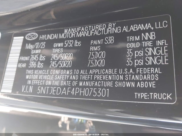 Hyundai Santa Cruz Limited 2023 5NTJEDAF4PH075301 Image 9