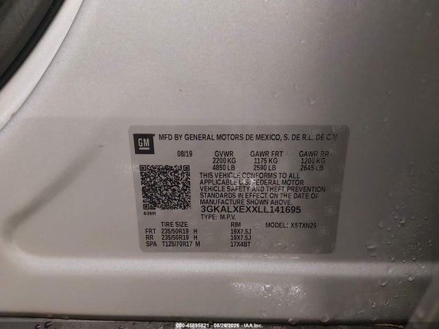 Aukcja sprzedaży 2020 Gmc Terrain Awd Denali, vin: 3GKALXEXXLL141695, numer aukcji: 45895821