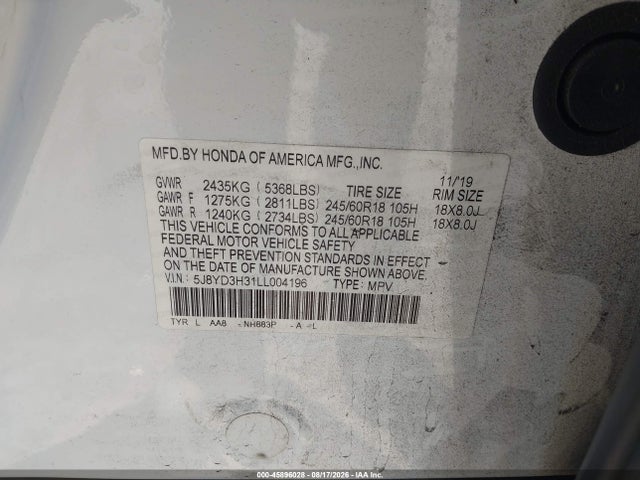 Acura Mdx Standard 2020 5J8YD3H31LL004196 Image 9