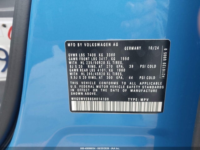 Volkswagen Id. Buzz 1st Edition 2025 WVG5WVEB8SH014109 Image 9