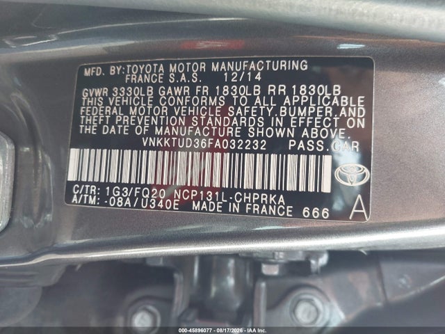 Toyota YARIS L 2015 VNKKTUD36FA032232 Image 9