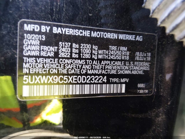 2014 Bmw X3 Xdrive28i მანქანა იყიდება აუქციონზე, vin: 5UXWX9C5XE0D23224, აუქციონის ნომერი: 45896111