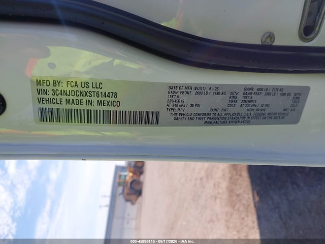 45896116 :رقم المزاد ، 3C4NJDCNXST614478 vin ، 2025 Jeep Compass Limited 4x4 مزاد بيع