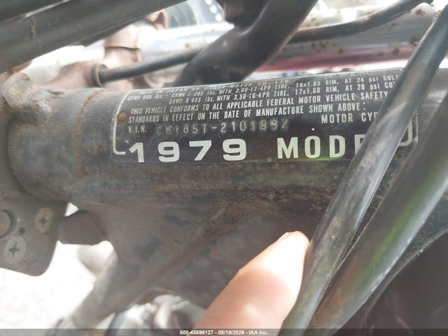 Aukcja sprzedaży 1979 Honda Cm200, vin: CM185T2101992, numer aukcji: 45896127