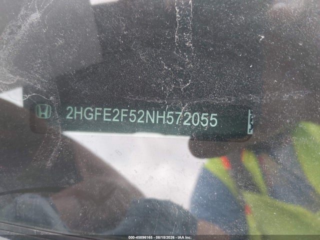 2022 Honda Civic Sport მანქანა იყიდება აუქციონზე, vin: 2HGFE2F52NH572055, აუქციონის ნომერი: 45896165
