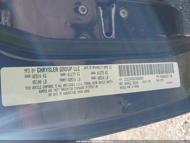 Aukcja sprzedaży 2012 Chrysler 300, vin: 2C3CCAAG0CH256469, numer aukcji: 45896184
