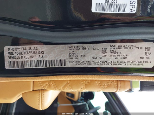 Продажа на аукционе авто 2024 Jeep Grand Cherokee 4xe Summit Reserve, vin: 1C4RJYE63R8511023, номер лота: 45896197